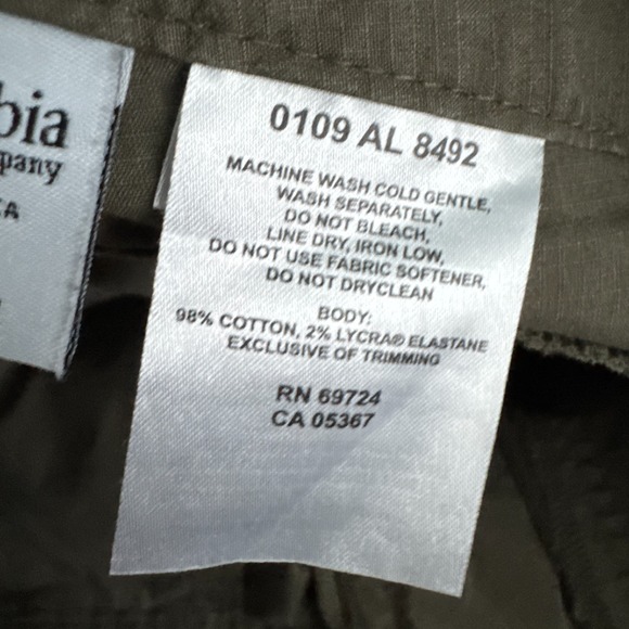 Columbia Pants Womens 16 Green Cargo Mini Ripstop Hiking Climbing Outdoor Trail - Picture 7 of 10
